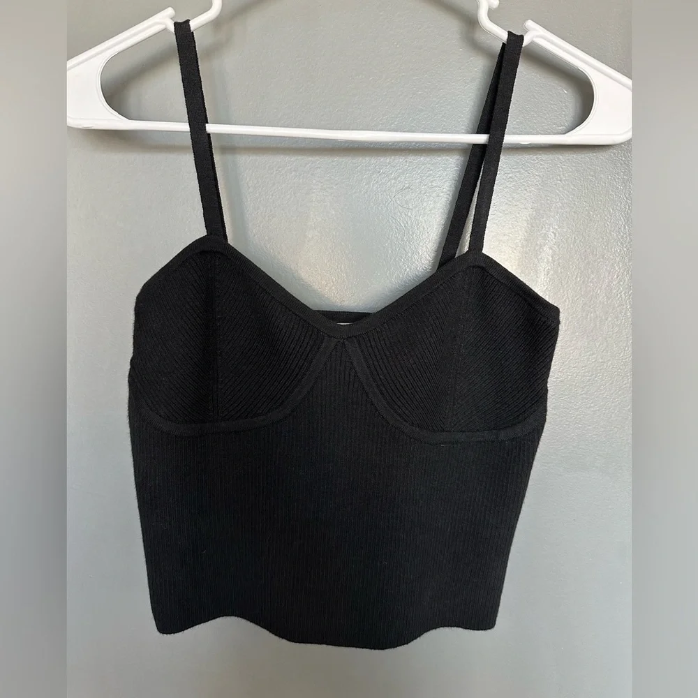 Madewell Corset-Detail Crop Sweater Tank - Picture 2 of 5